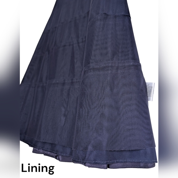 BCBGMaxAzria Layered Indigo Blue 100%silk Dress Large Us10 - Picture 3 of 13